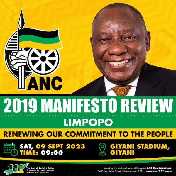 THOUSANDS EXPECTED AT GIYANI STADIUM ON SATURDAY FOR THE ANC MANIFESTO